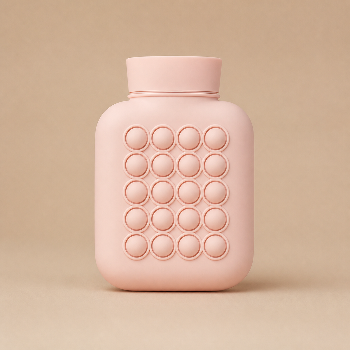 Petite bouillotte à pastilles en relief coloris Rose, bouchon à vis