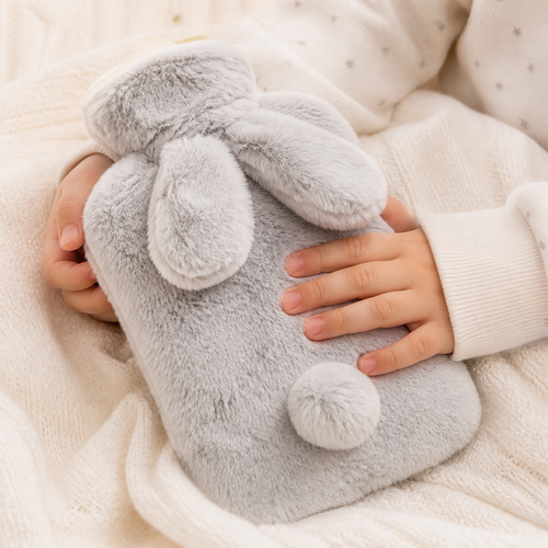 Bouillotte à housse lapin