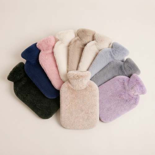 Bouillotte à housse fausse fourrure